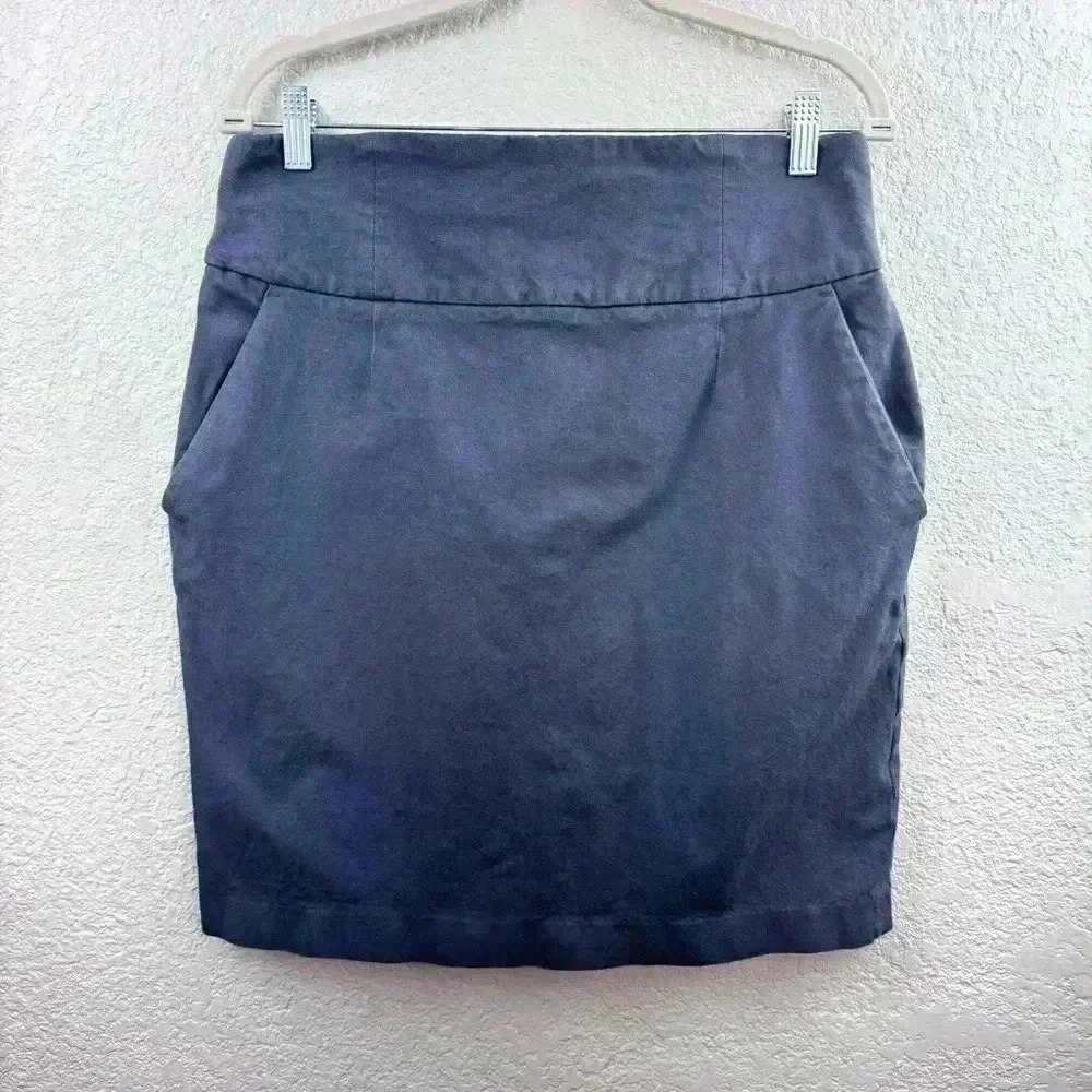 Banana Republic Gray Pencil Skirt Size 14 Stretch Career Work Pockets